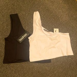 One Shoulder Crops 2-Pack